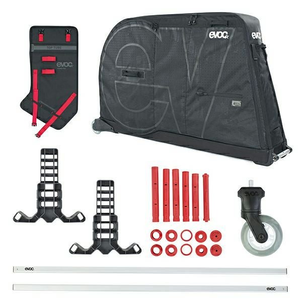 EVOC バイクトラベルバッグ レッド 美品 付属品完備 1回使用 evoc BIKE TRAVEL BAG PRO 305L/イーボック バイクトラベルバッグプロ